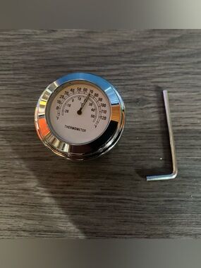 Stainless Steel Dial Thermometer - 7/8 Motorcycle Handlebar